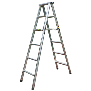 梯家用折叠梯加厚铁管双侧梯人字梯镀锌工程梯阁楼梯移动叉