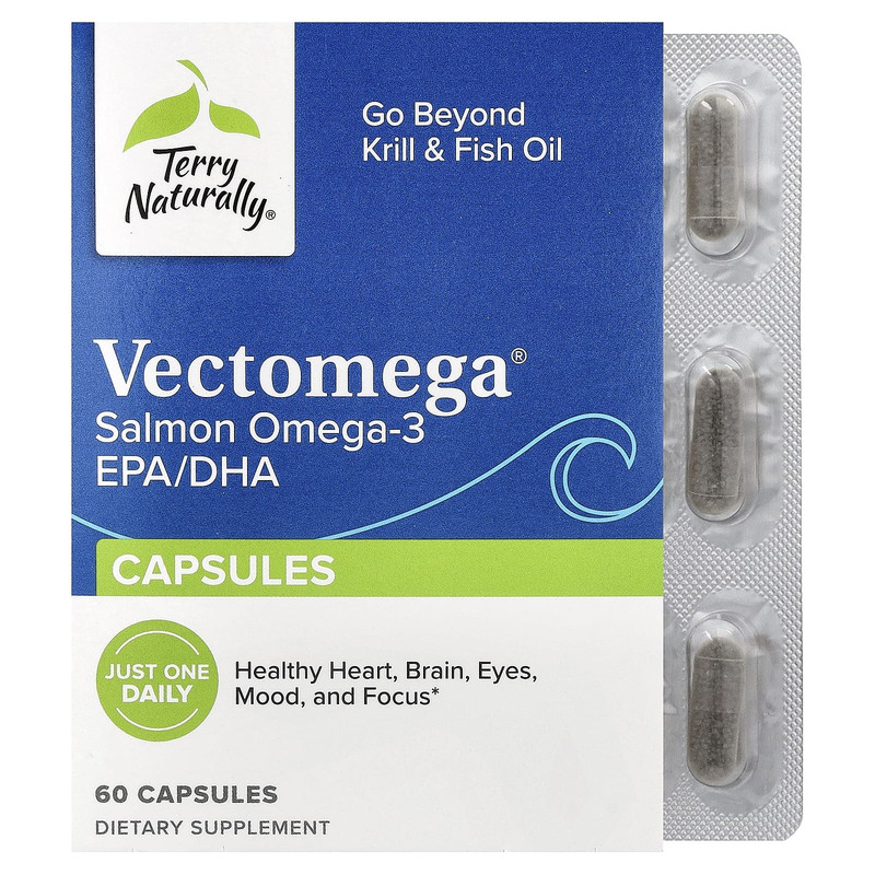 Terry Naturally,鲑鱼 Omega-3 EPA/DHA,60 粒胶囊(每粒胶囊 21