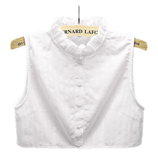 假领子女百搭假领衬衫纯棉装饰领荷叶边假装饰领立领棉麻配毛衣领