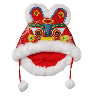 中国风传统刺绣新款儿童婴幼儿虎头帽手工制作 新年唐装汉服帽子