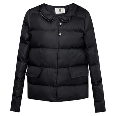 黑色短款羽绒棉服设计感外套