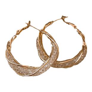 戚薇同款水晶圈圈耳环女2026新款爆款耳圈轻奢高级感耳饰精致耳钉