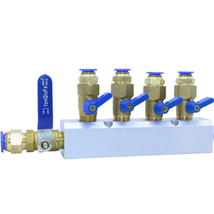 PU气管16/12mm一进多出分气排多管路分气块气源气路分配器分流器