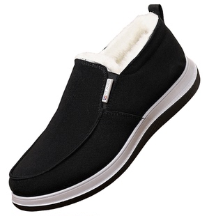 达官贵人冬季老北京布鞋男款冬季新款防滑一脚蹬保暖加厚羊毛棉鞋