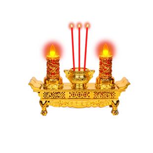 LED电子蜡烛灯无烟电烛台礼佛财神灯 摇摆火焰高蜡烛灯可电池插电