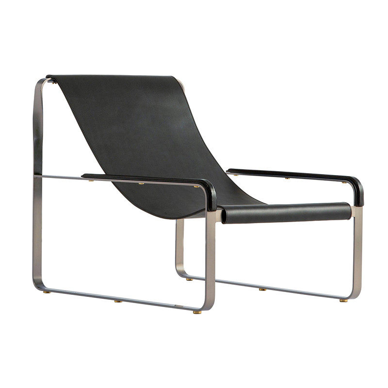 诺曼邸设计师家具真皮金属电镀躺椅Chaise Longue住宅/商业休闲椅