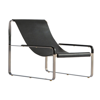 诺曼邸设计师家具真皮金属电镀躺椅Chaise Longue住宅/商业休闲椅