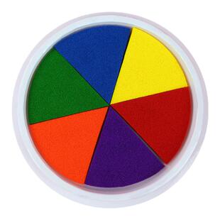 幼儿园手指画儿童彩色印泥手印多色按指纹手印手掌画印泥印盘颜料可水洗12色海绵印台小学生绘画工具印尼