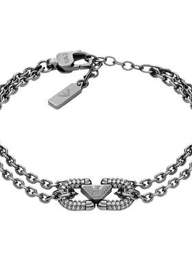 [新款]阿玛尼男士手链潮流时尚嘻哈个性朋克男潮牌饰品送男友礼物