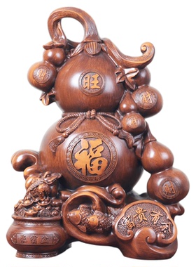 森木桐招财葫芦客厅装饰品摆件