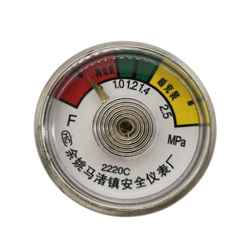 消防器材水基/干粉灭火器配件阀门压力表不锈钢出口 膜片表2.5MPa