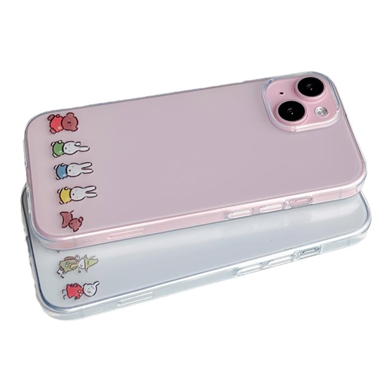 ins风可爱兔子小河马适用于苹果13/14/15/16/17proMax趣味少女手机软壳iPhone11/12MINI透
