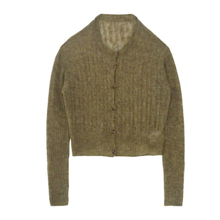 LONSLAN 2025秋季新款 短款麻花针织毛衣开衫