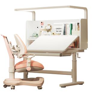 馨业灯桌一体实木儿童学习桌小学生家用书桌课桌椅套装可升降桌子