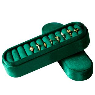 绸缎感绒面~便携戒指收纳盒专用旅行耳钉耳饰收纳高档精致首饰盒
