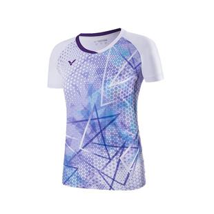 新款victor胜利羽毛球服男女短袖速干T恤球星同款专业T-40001TD