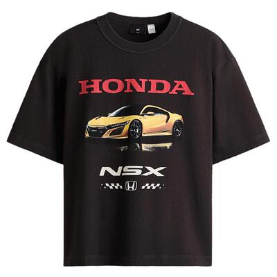 【Honda】HM男装女装T恤2026夏季宽松印花重磅多巴胺短袖1331358