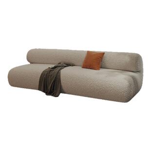 法式复古风卷福沙发中古民宿客厅家用设计师创意多人直排布艺沙发