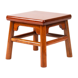 国标红木小方凳缅甸花梨王世襄款矮凳无束腰紫光檀东非黑黄檀
