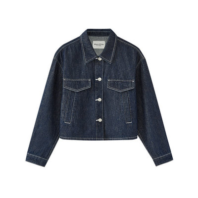 【自营】Marc O'Polo【商场同款】棉麻混纺靛蓝色牛仔夹克女外套