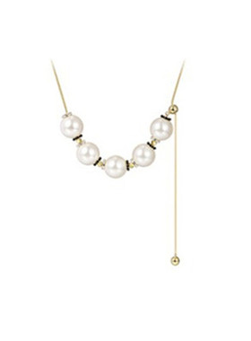 时尚设计感可抽拉调节珍珠项链女