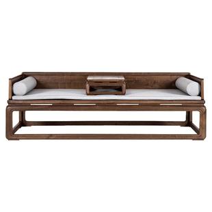 新中式沙发老榆木家具罗汉床免实木胡桃木色卧榻罗汉榻禅意沙发床