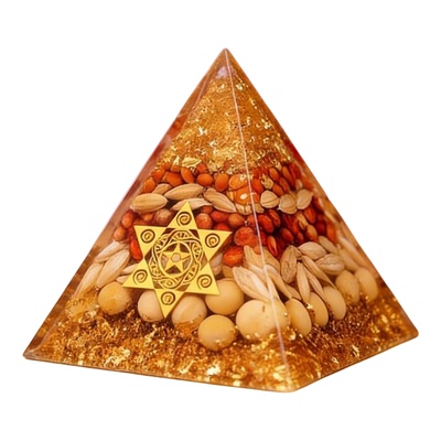 新中式水晶金字塔招财摆件