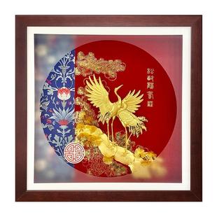 足金松鹤80岁六十大寿礼物老人生日送给长辈贺寿祝寿607090的寿礼