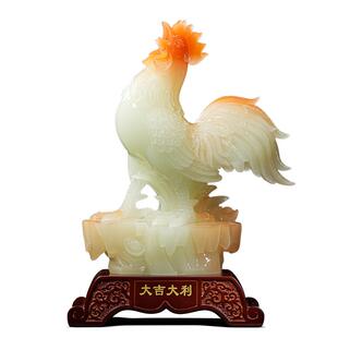 大吉大利公鸡摆件招财合成玉生肖鸡客厅玄关酒柜装饰乔迁新居礼物