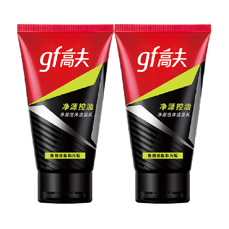 高夫竹炭吸附泡沫洗面奶100g*2支