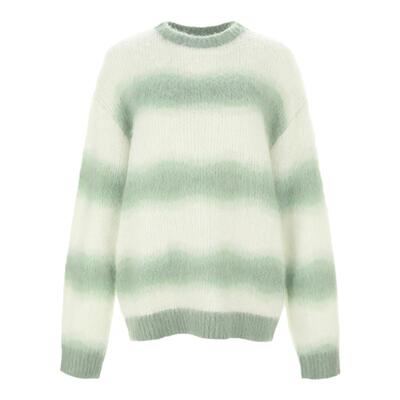 wanatry条纹细马海毛羊毛毛衣