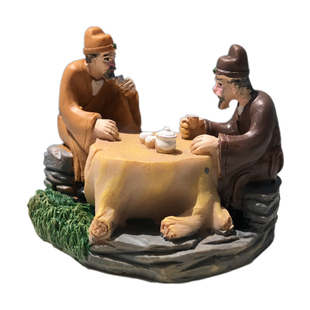 茶文化摆件古装树脂小人喝茶趣味茶宠桌面微景观中国古风文化装饰