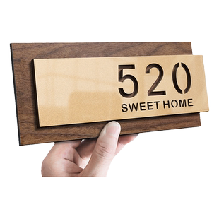 亚克力门牌号订制号码牌家用高级感入户门装饰贴轻奢创意酒店房间办公室户外民宿公寓楼高档个性房号住宅定制