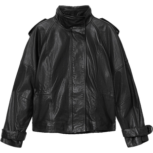 ALLSAINTS女士宽松皮衣外套Serne皮夹克风衣2025冬新款W051LD