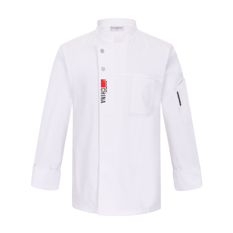 高档厨师服长袖男中国风餐饮酒店后厨房烘焙纯棉工作服短袖透气女