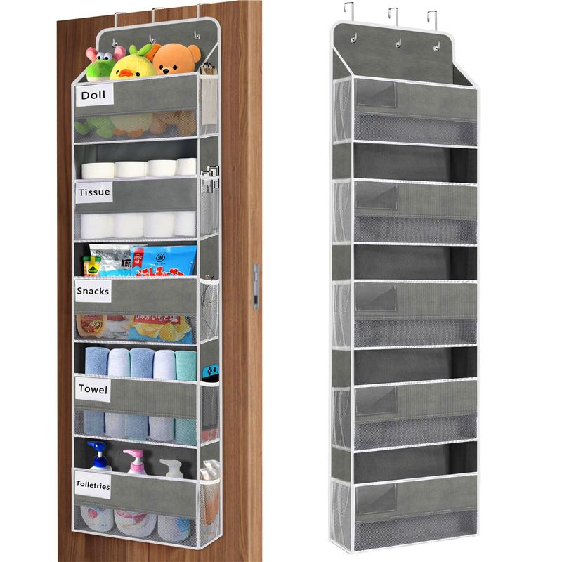 现货 2024升级款五层大容量无纺布封闭式门后挂袋储物挂袋收纳袋