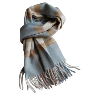 苏格兰100%羊绒格子围巾女冬季羊毛保暖学生英伦情侣围脖生日礼物