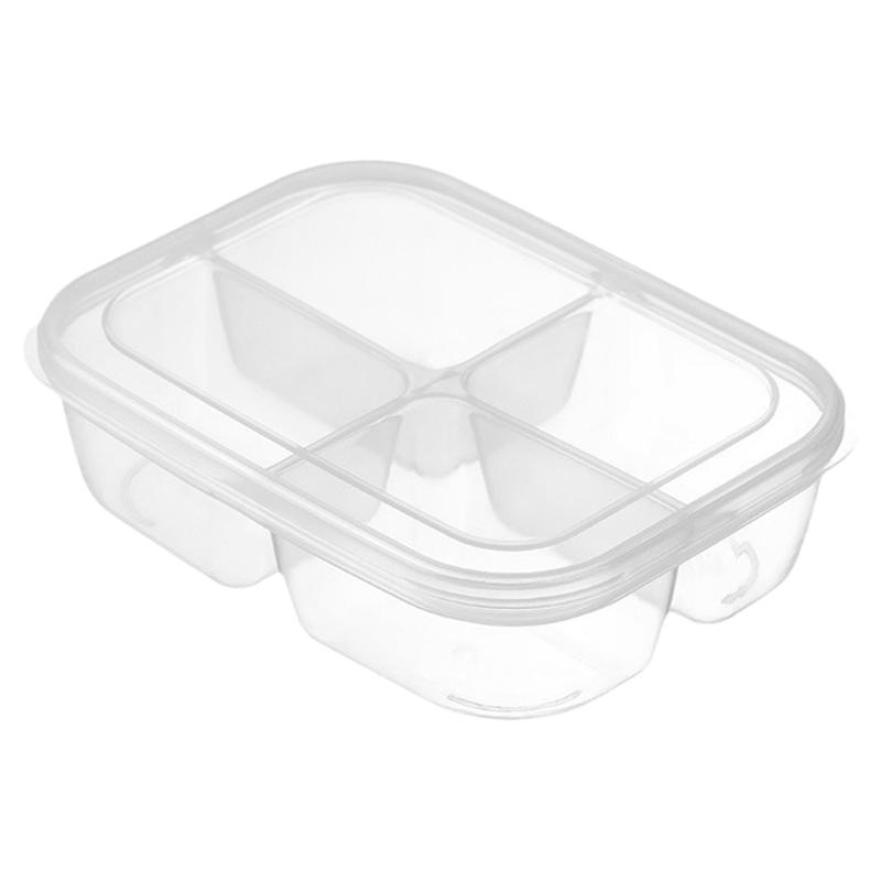 冰箱四格收纳盒冻肉分格盒子冷冻收纳盒专用小号保鲜盒食品分装盒