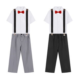 合唱团西装演出服男童白衬衫初中生制服西装裤礼服诗朗诵表演服