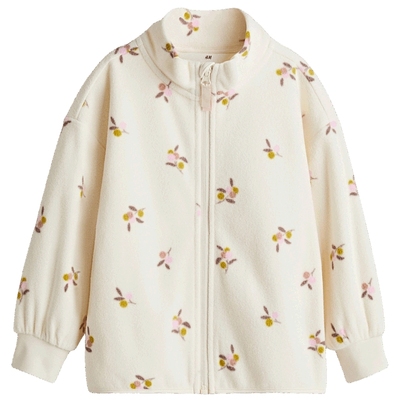 HM童装儿童男童女童外套2025秋新款保暖有领印花抓绒开衫1234503