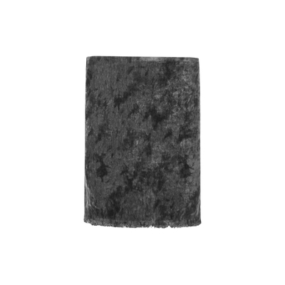 ourhour灰色斑驳边包臀丝绒短裙