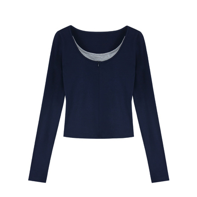 pusumede两件套长袖针织上衣