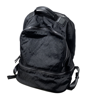 轻便有质感！进口洗水尼龙大容量双肩包瑜伽包真皮背包书包电脑包