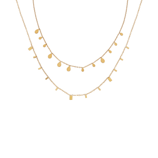 G/S莉莉丝 法式超闪叠戴小方片锁骨链女时髦简约百搭设计师项链女