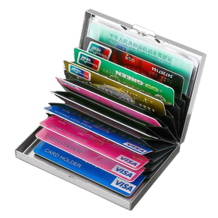 防盗刷金属卡包男士不锈钢卡片包女式防消磁小巧卡盒卡套放驾驶证