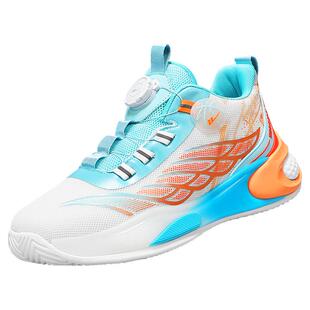 回力高帮男鞋冬季运动旋钮鸳鸯双色跑鞋跑步实战篮球学生减震球鞋