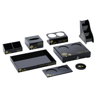 酒店洗漱用品盒亚克力宾馆牙具收纳盒遥控盒纸巾盒耗品盒托盘定制