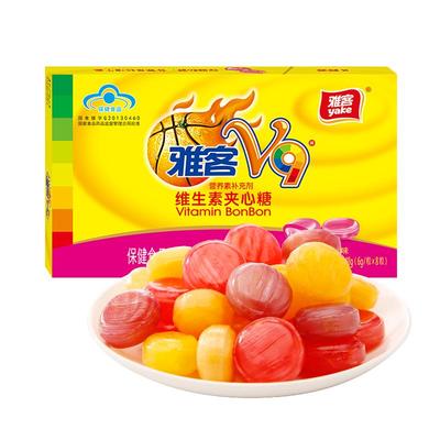 雅客48g水果口味零嘴夹心糖糖