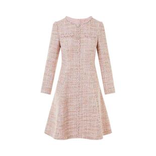 LIME莱茵千金玛德琳法式优雅小香风粗花呢连衣裙秋冬新款收腰裙