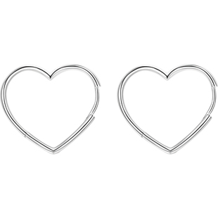 MODIAN s925通体纯银简约ins爱心耳环女夸张气质高级感耳圈耳饰